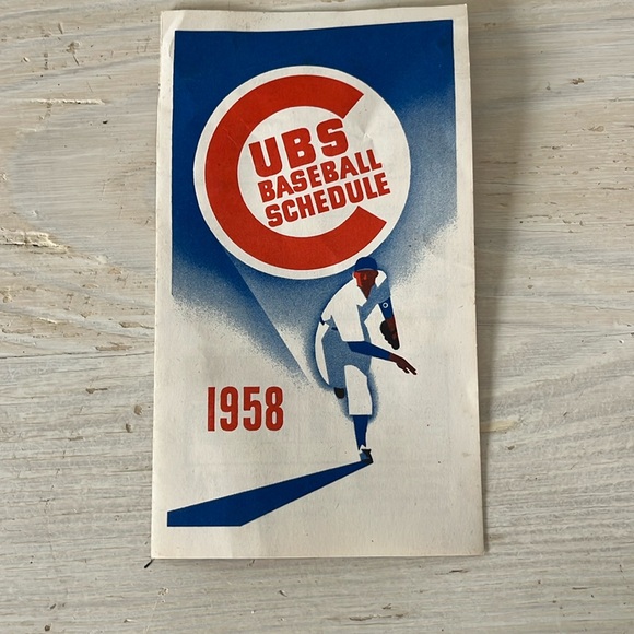 Vintage 1958 Chicago Cubs pocket schedule WGN - Picture 1 of 3